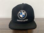 BMW Motorcycles Logo Trucker Hat Snapback Cap Black Adjustable Vintage *READ*