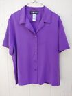Sag Harbor Womens Size 18 Top Purple Button Up Short Sleeve. PL1-4