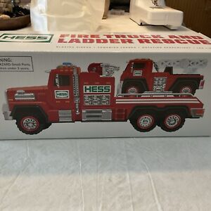 2015 Hess Fire Truck And Ladder Rescue NIB Hess Trucks Gas And Oil Collectible
