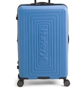 HURLEY 2pc 21in/29in Blue Logo Hardcase Expandable Spinner 8 Wheel Luggage Set