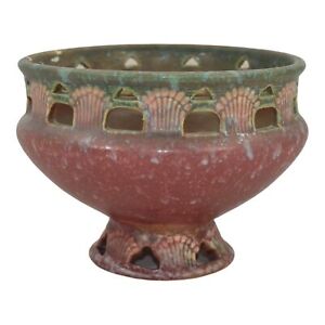 Roseville Ferella Red 1930 Vintage Art Deco Pottery Ceramic Flower Vase 210-4