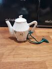 Belleek China Shamrock Teapot Ornament 3 1/4” Tall Hand Painted Tea Pot