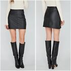 NWT Gentle Fawn Nicola Skirt Womens XS Faux Leather Black Mini Lined Adjustable