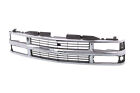 Chrome Grille w/Black Insert For 94-99 Chevy C/K Pickup Suburban Tahoe Blazer (For: More than one vehicle)