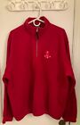 Sz Large L MLB Boston Red Sox Antigua Fleece Long Sleeve 1/4 Zipper Pullover Red