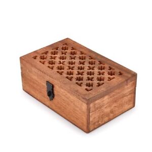 NIRMAN Wood Decorative Wooden Box with Hinged Lid Wooden Storage Box De