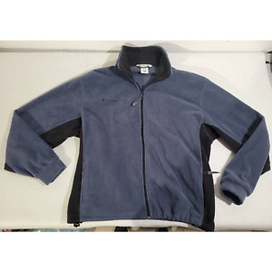 Columbia Men Size XL FULL Zip Up Fleece Jacket Blue/Black