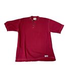 Levi's Short Sleeve Henley Shirt Men's XL Red Heavyweight Vintage Blank Tee
