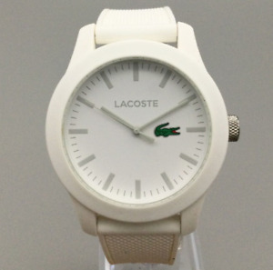 Lacoste Watch Unisex 43mm White Logo Dial New Battery