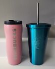 Starbucks Stainless Steel Cold Cup 16oz and Travel Tumbler 12oz Lot of 2