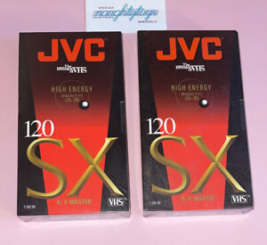 Lot Of 2 Vtg JVC VHS Tapes T-120 SX High Performance Blank - NEW NOS Sealed