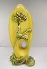 New ListingHull Peacock Vase Art Nouveau #73 Yellow~ Green ~Gold USA 10.5”