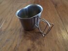 AUTHENTIC US Military METAL CANTEEN CUP 1 QT USGI HEAVY DUTY Wire Handle VGC