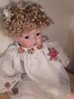 New ListingRare Vintage Old Fashion   Baby Doll Very  Curly Blonde Hair Porcelain