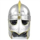 New ListingViking Wolf Armor Helmet W/Brass Accent & Chainmail Medieval Metal Knight Helmet