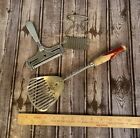 Lot Of Vintage Kitchen Gadgets Slotted Spatula Cheese Slicer Wavy Potato Cutter