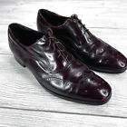 Florsheim Wingtip Oxford Dress Shoes Mens 12 B Burgundy Leather Lace Up