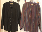2 Size L Men's Western Banded Collar Shirts Scully & Frontier Classics