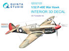 QTSQD32122 1:32 Quinta Studio Interior 3D Decal - P-40E Warhawk (TRP kit)