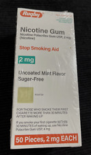 ⭐️ RUGBY NICOTINE GUM 2mg 50 PIECES UNCOATED MINT FLAVOR EXP: 4/26 ⭐️