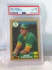 1987 TOPPS JOSE CANSECO MLB BASEBALL TRADING CARD #620 PSA RATED NM-MT 8