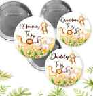 jungle/safari/Baby shower/pin buttons  baby shower/button/gender reveal/mommy