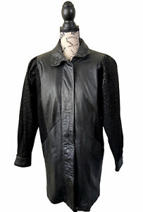 wilsons leather Womens thinsulate Midi Trench jacket xs Grunge Goth Retro  Vrg
