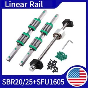 HGR20 HGR25 Linear Rail 200mm-2000mm & Blocks+SFU1605 BallScrew BK/BF12 Set CNC