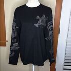 INC Embroidered Skull Skeleton Design L/S T Shirt Men's Size Medium