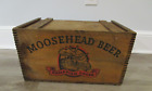 Vintage MOOSEHEAD BEER Canadian Lager Wooden Beer Crate Box Sliding Lid & LINER
