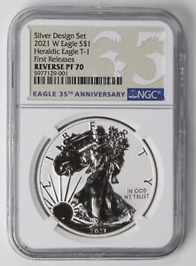 2021-W Silver Eagle (Type 1) Reverse Proof PF-70 NGC First Release