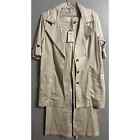 Cabi Womens 10 Trench Coat Belted Stretch Sandy Beige Pleated W Pants Safari NWT