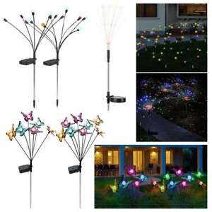 Xmas Garden Solar Butterfly/Firework Lights Outdoor Waterproof Path Lawn Decor