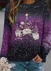 Plus Size 24 3x Purple Snow Christmas Top Blouse Gnome Santa Winter