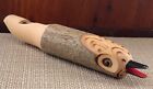 Vintage WOODEN CARVED Artistic BIRD WHISTLE Hand Wood Carved Functional