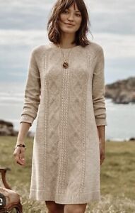 J. Jill Sweater Dress XLp X Large Petite Tan Oatmeal Cable Knit Soft Vanilla