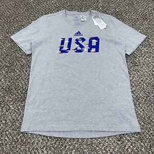adidas FIFA World Cup Qatar 2022 USA Soccer Team Gray T-Shirt Mens Medium $35