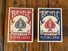 Sealed Vintage 2 - Decks Bicycle Rider Back Poker 808 Red & Blue Playing Cards