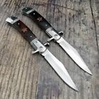 Russian Patriot KGB Folding Knife 3.7'' Clip Point Blade Black/Red Wood Handle