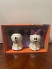 NEW Disney Mickey and Minnie Ceramic Ghost Salt & Pepper Shakers Halloween