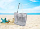 Large Mesh Beach Tote Bag for Women Nylon Shoulder Bag Pool Bag Essential Gray
