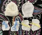 Lot Handmade Vintage Infant or Doll Booties and Hats
