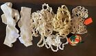 VINTAGE hand Woven Crocheted Trim Pieces. One Is Knitted. Many Sizes And Lengths