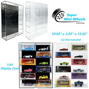 Showcase 1:64 12 Cars Display Case Wall Mount With Cover 10.03″ x 3.03″ x 13.62″