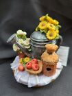 Home Interiors Jar Candle Topper Watering Can Flowers Basket Apples Co. Garden