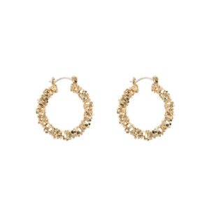 chunky Rocky gold raised design Hoop earrings geometric Earrings for women girls