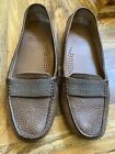 Brunello Cucinelli women’s Pebbled Leather shoes loafers Size 39 Crystal Accents