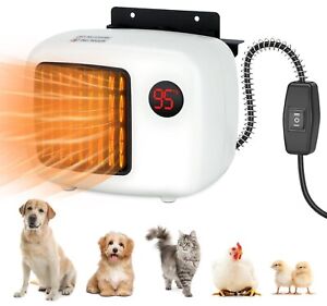 Outdoor Dog House Heater with Thermostat, 200/400W Pet House Heater w/6.6Ft Cord