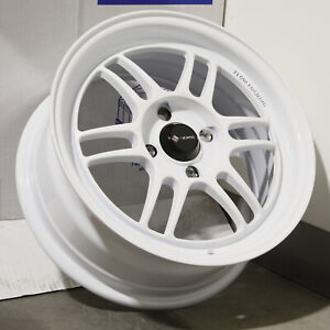 New Listing15x7 White Wheels Vors LT01 4x100 40 (Set of 4)  73.1