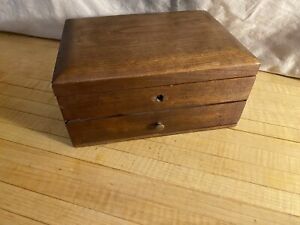 WOOD JEWELRY BOX WITH DRAWER, 7 3/4